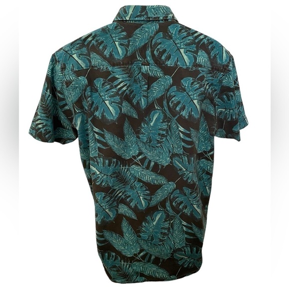 RIP CURL Green Floral Aloha Hawaiian Tropical Shirt Men XL - Picture 3 of 6